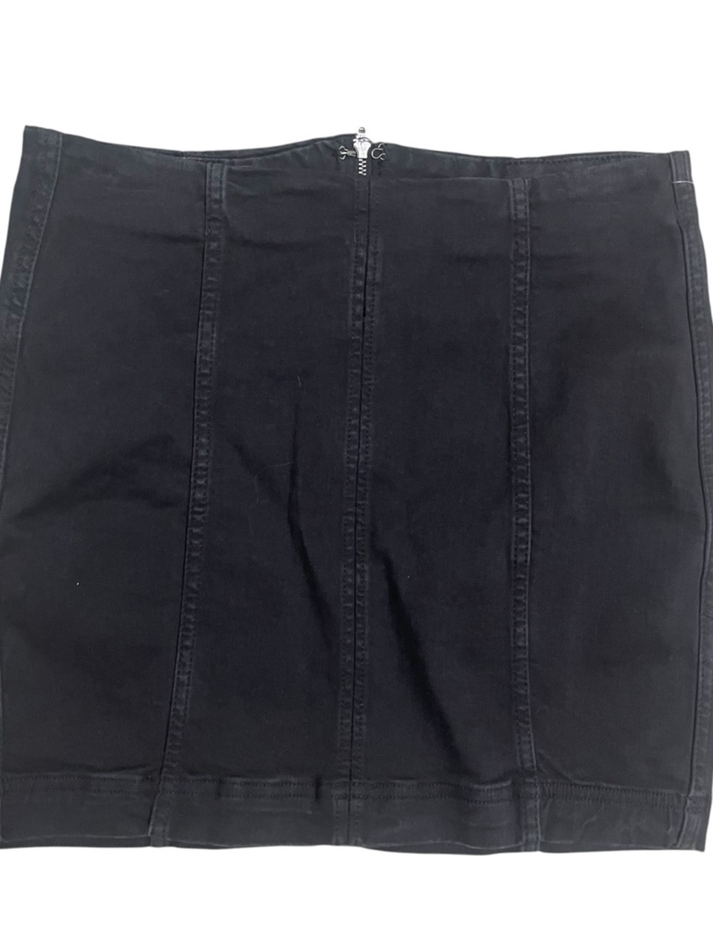 Free People Black Denim Panelled High-Rise Mini Skirt Size 6 New NWT